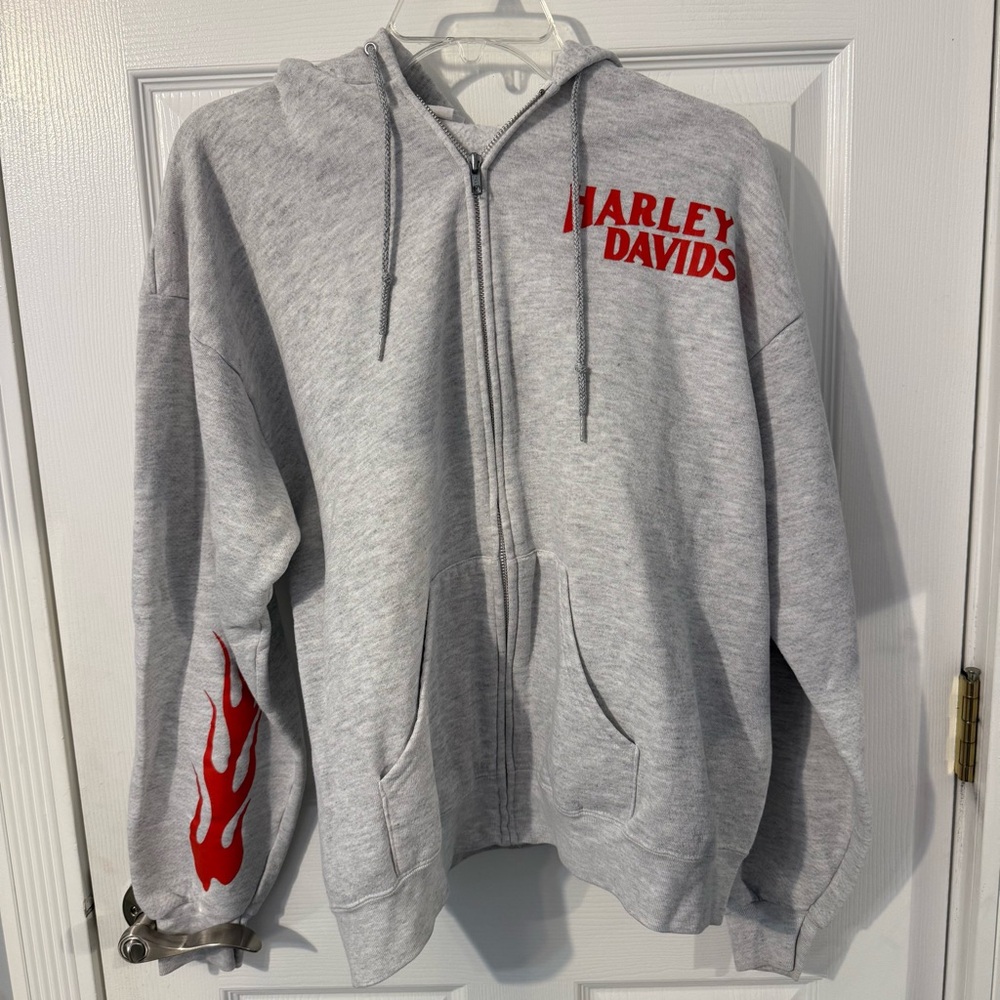 Harley Davidson Gray Zip-Up Hoodie